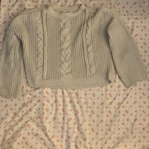 All white knit pull over sweater